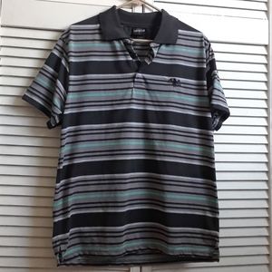Grey with Black Stripes Polo Shirt